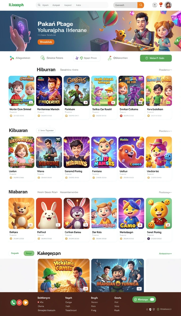 Beragam pilihan permainan menarik dalam aplikasi Download vv62 APK untuk Android.